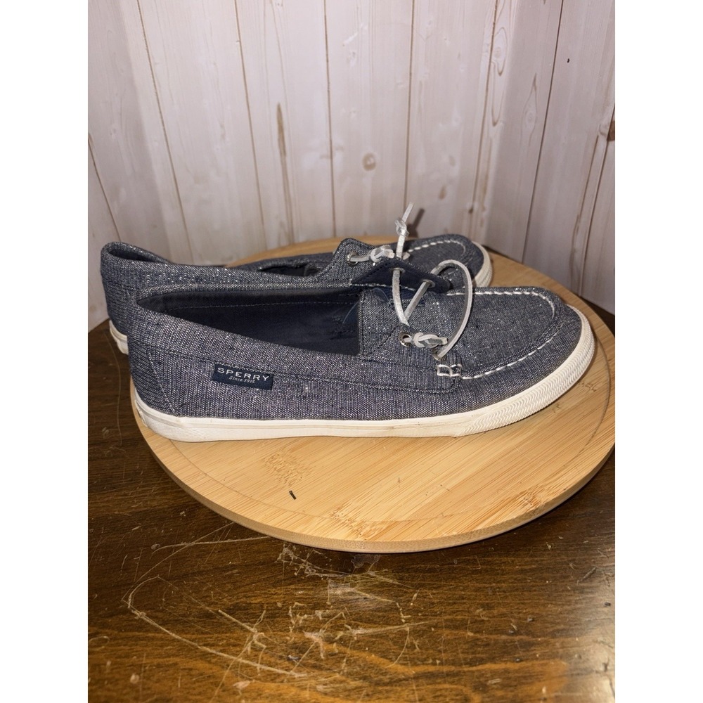Sperry Lounge Away boat shoes Navy Glitter Women's 7